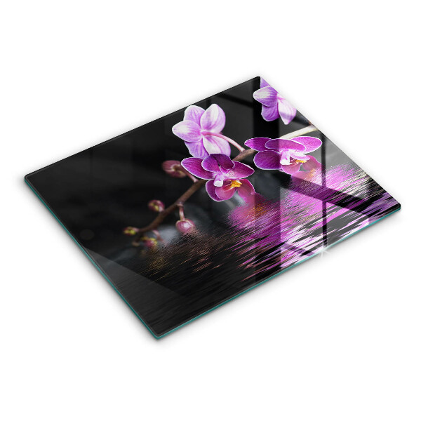 Herdabdeckplatte glas Orchideen-Zen-Wasser