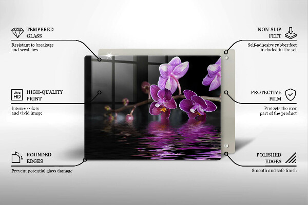 Herdabdeckplatte glas Orchideen-Zen-Wasser