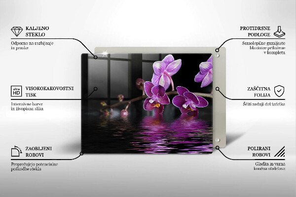 Herdabdeckplatte glas Orchideen-Zen-Wasser