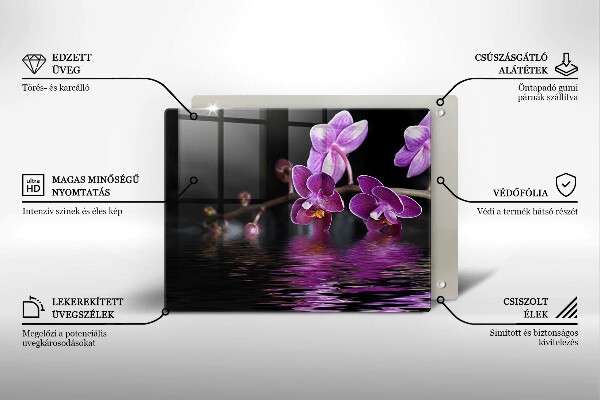 Herdabdeckplatte glas Orchideen-Zen-Wasser