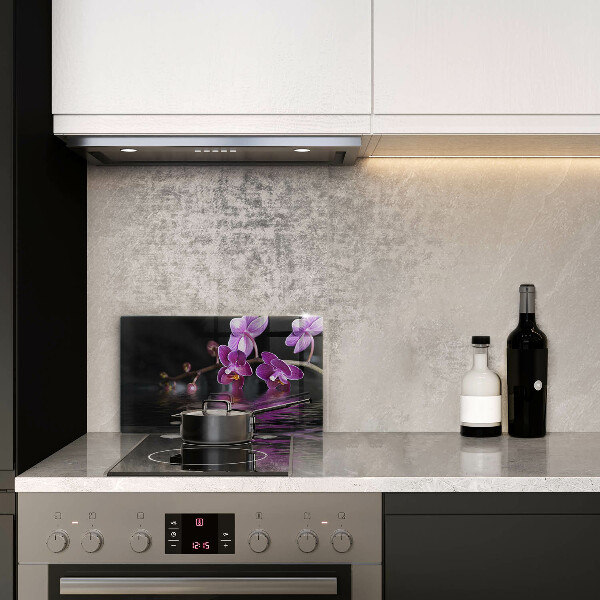 Herdabdeckplatte glas Orchideen-Zen-Wasser