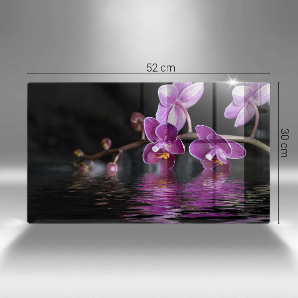 Herdabdeckplatte glas Orchideen-Zen-Wasser