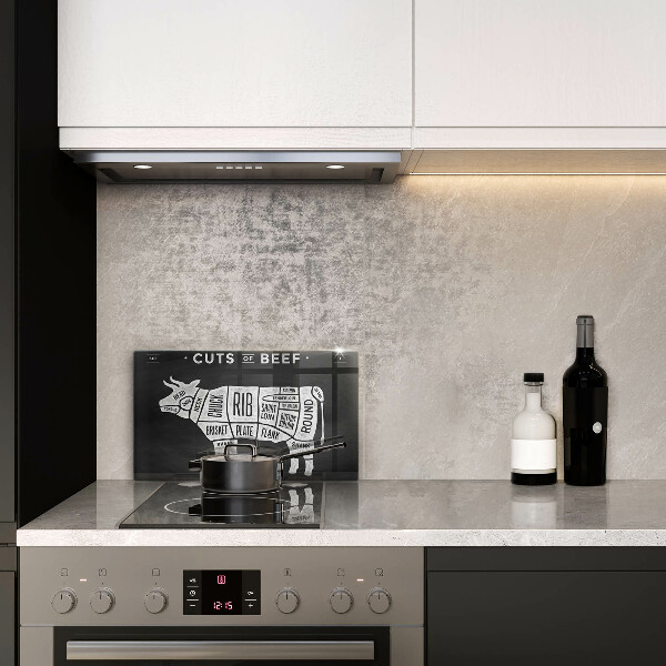 Herdabdeckplatte glas Kuhfleisch Rindfleisch