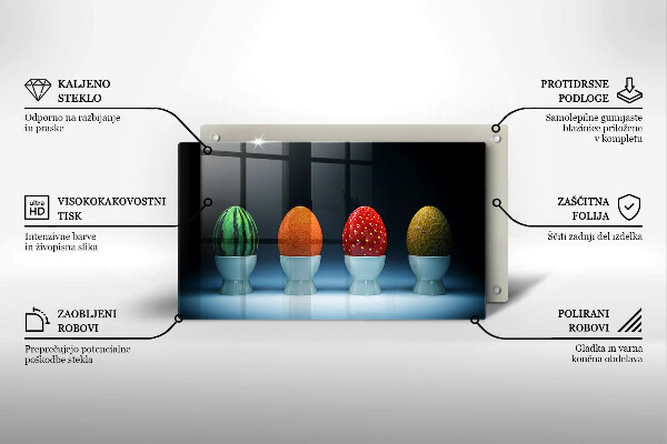 Herdabdeckplatte glas Abstrakte Fruchteier