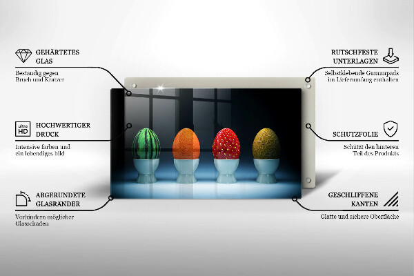 Herdabdeckplatte glas Abstrakte Fruchteier