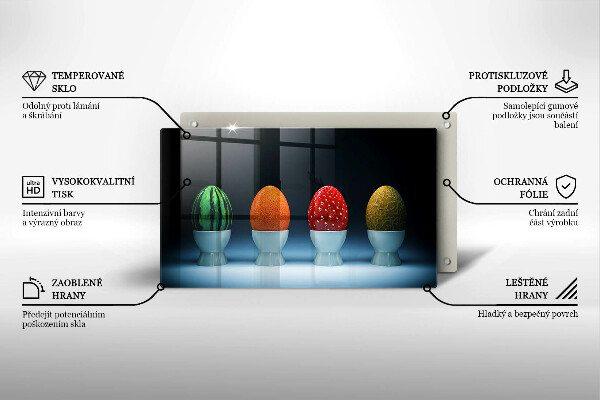 Herdabdeckplatte glas Abstrakte Fruchteier