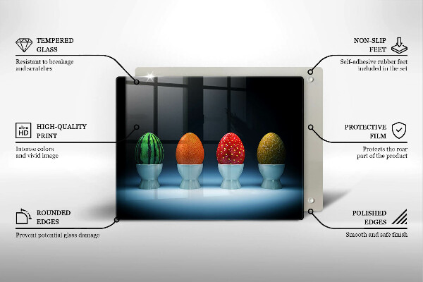 Herdabdeckplatte glas Abstrakte Fruchteier