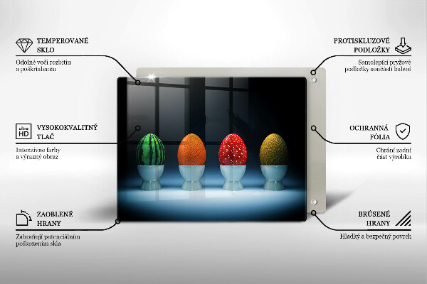 Herdabdeckplatte glas Abstrakte Fruchteier