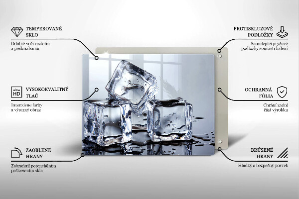 Herdabdeckplatte glas Eiswürfel