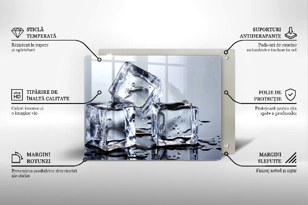 Herdabdeckplatte glas Eiswürfel