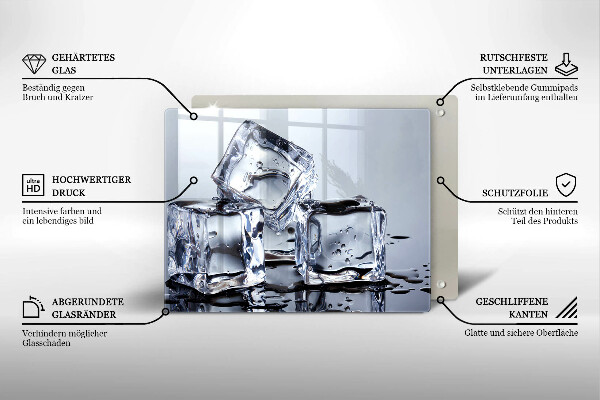 Herdabdeckplatte glas Eiswürfel
