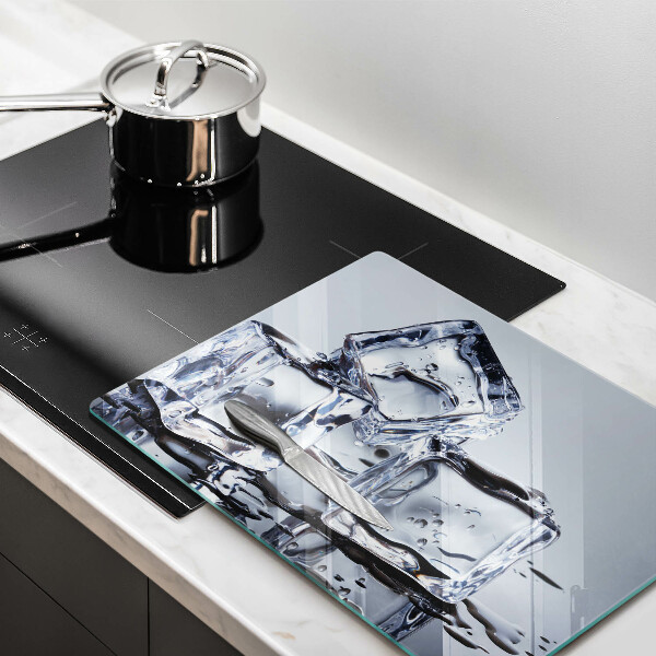 Herdabdeckplatte glas Eiswürfel