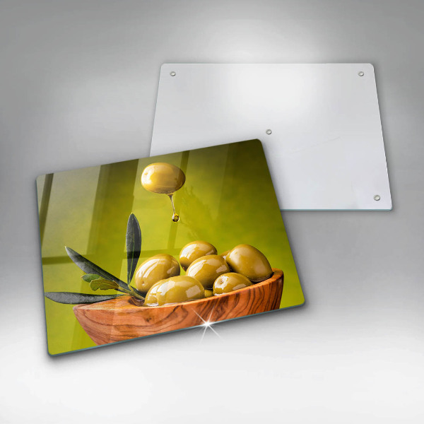 Herdabdeckplatte glas Leckere Oliven