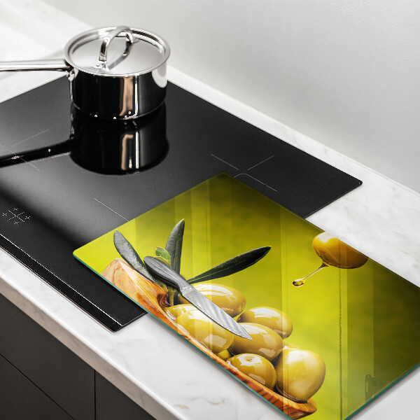 Herdabdeckplatte glas Leckere Oliven