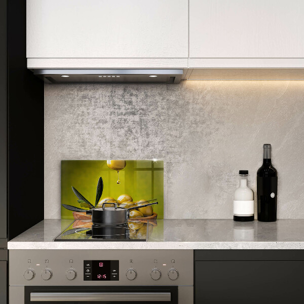 Herdabdeckplatte glas Leckere Oliven