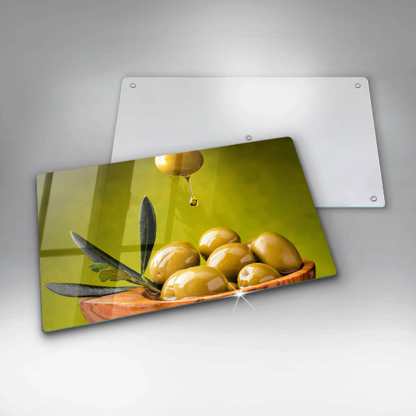 Herdabdeckplatte glas Leckere Oliven