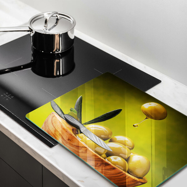 Herdabdeckplatte glas Leckere Oliven