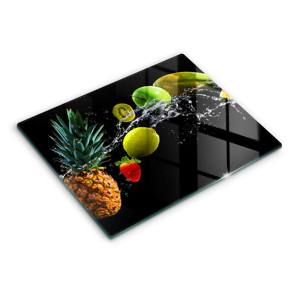 Herdabdeckplatte glas Früchte im Wasser