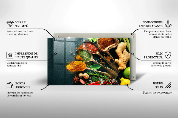 Herdabdeckplatte glas Küchengewürzlöffel