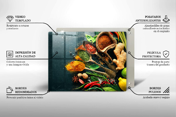 Herdabdeckplatte glas Küchengewürzlöffel