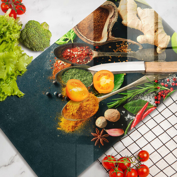 Herdabdeckplatte glas Küchengewürzlöffel