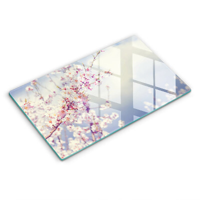 Herdabdeckplatte glas Blühender Baum