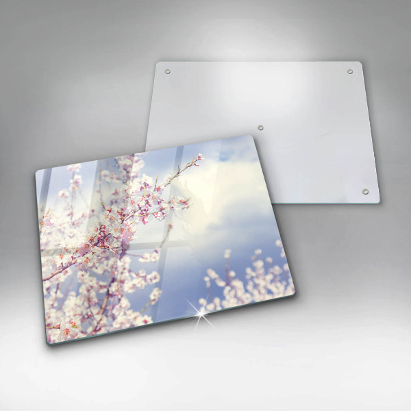 Herdabdeckplatte glas Blühender Baum