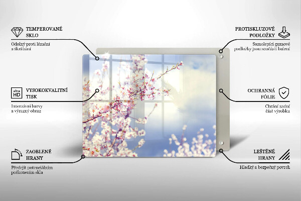 Herdabdeckplatte glas Blühender Baum