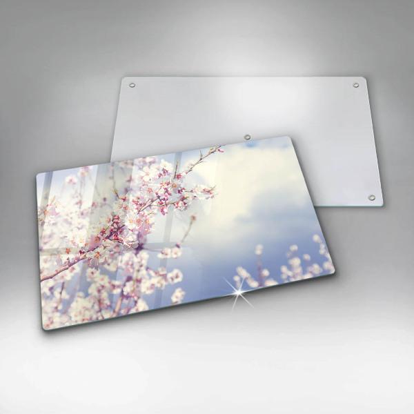 Herdabdeckplatte glas Blühender Baum