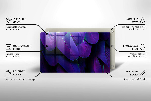 Herdabdeckplatte glas Neonfedern