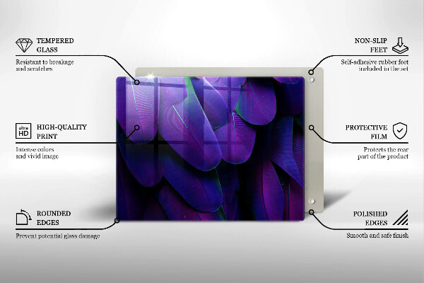 Herdabdeckplatte glas Neonfedern