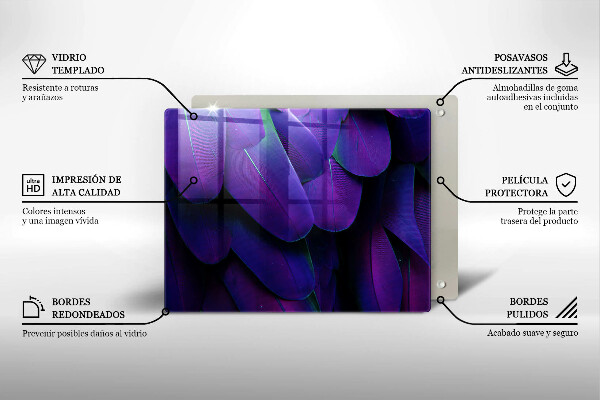 Herdabdeckplatte glas Neonfedern