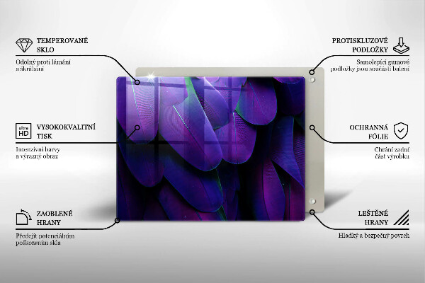 Herdabdeckplatte glas Neonfedern