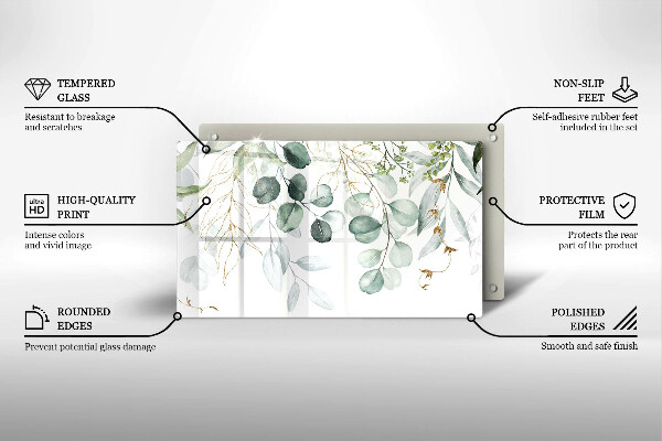 Herdabdeckplatte glas Bemalte Pflanzen