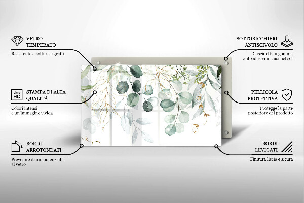 Herdabdeckplatte glas Bemalte Pflanzen