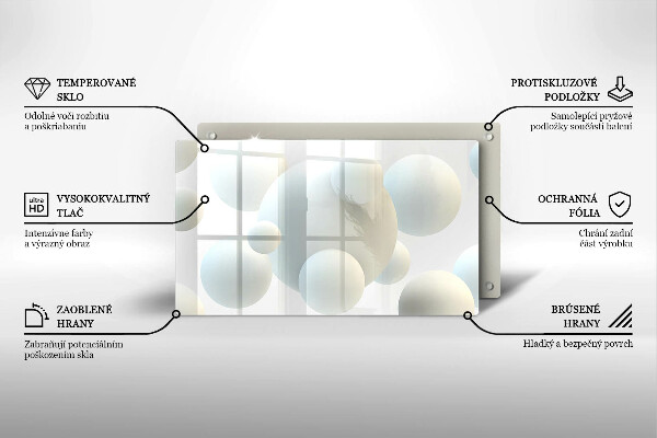 Herdabdeckplatte glas Moderne 3D-Bälle