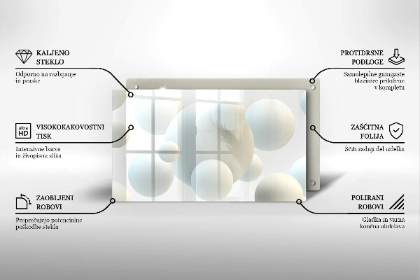 Herdabdeckplatte glas Moderne 3D-Bälle