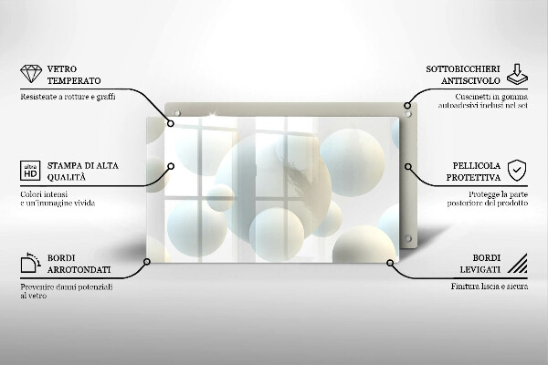 Herdabdeckplatte glas Moderne 3D-Bälle