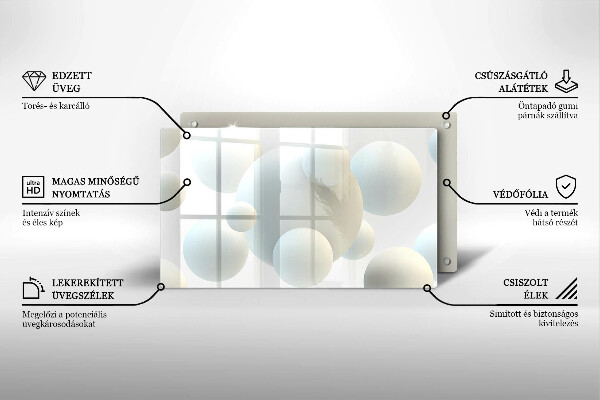 Herdabdeckplatte glas Moderne 3D-Bälle