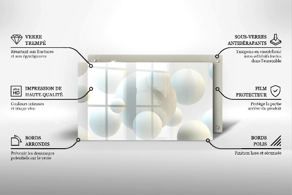 Herdabdeckplatte glas Moderne 3D-Bälle