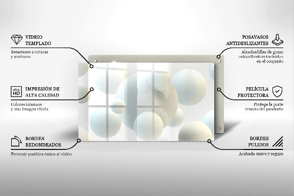 Herdabdeckplatte glas Moderne 3D-Bälle