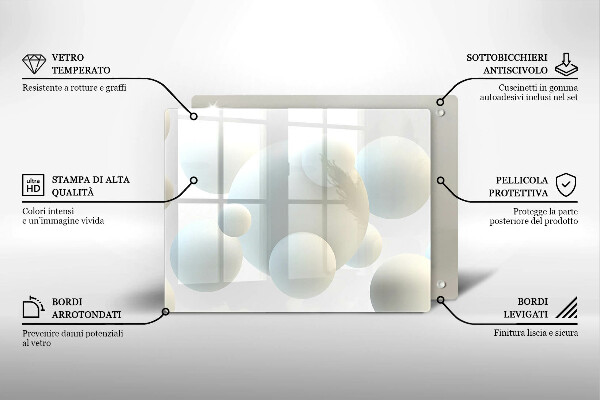 Herdabdeckplatte glas Moderne 3D-Bälle