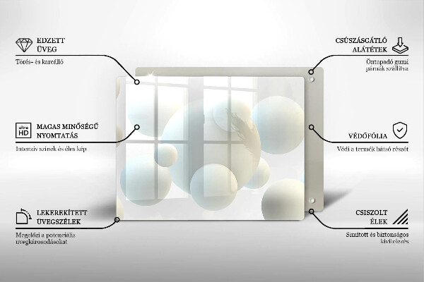 Herdabdeckplatte glas Moderne 3D-Bälle