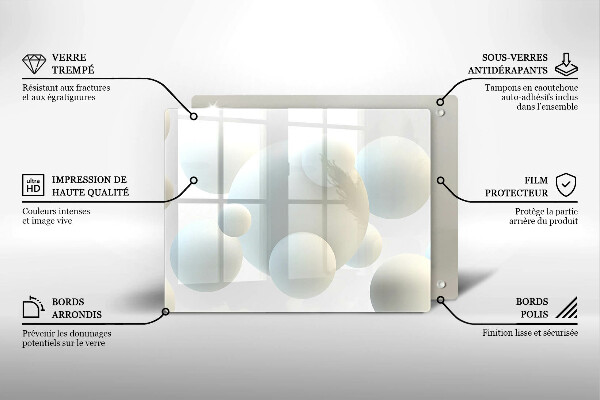 Herdabdeckplatte glas Moderne 3D-Bälle
