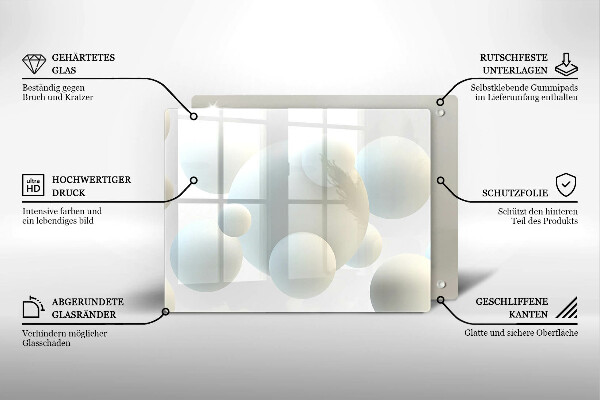 Herdabdeckplatte glas Moderne 3D-Bälle