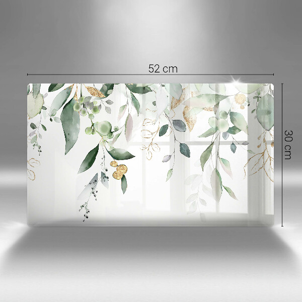 Herdabdeckplatte glas Aquarellblätter