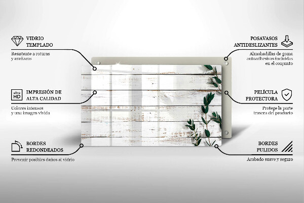 Herdabdeckplatte glas Alte Bretter und Blätter