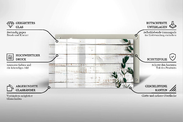 Herdabdeckplatte glas Alte Bretter und Blätter
