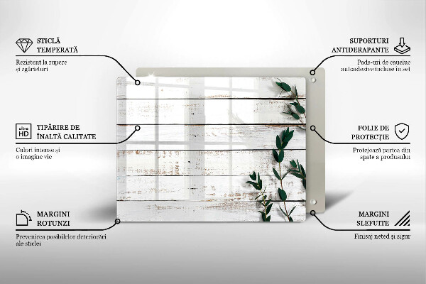 Herdabdeckplatte glas Alte Bretter und Blätter