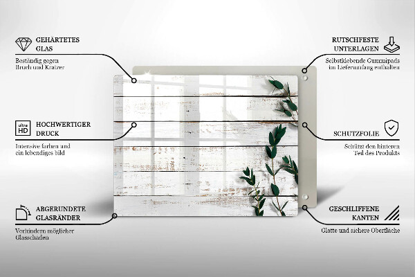 Herdabdeckplatte glas Alte Bretter und Blätter